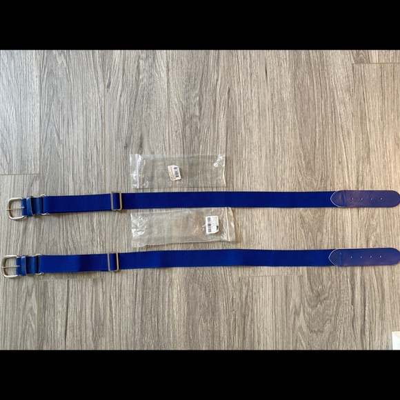 2 Royal Blue Baseball Belts Sized Adult - Picture 2 of 6